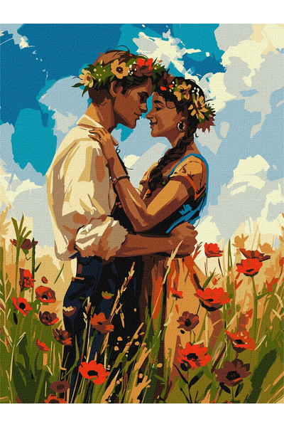 ideyka Set pictura pe numere, cu sasiu, Iubire in plai, 30x40 cm