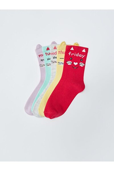 LC Waikiki Patterned Girls' Socks 5-Piece Set (S3)