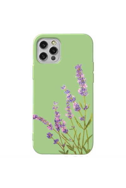 Other Apple iPhone 12 Pro Max Flowers 8 Light Green Colored Silicone TPU Θήκη