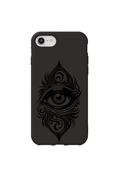 Other Apple iPhone SE 2020 Eye patterned drawing Black Colored Silicone TPU Θήκη