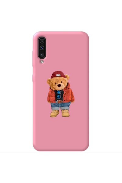 Other Samsung A70 Bear in a hat Pink Colored Silicone TPU Θήκη