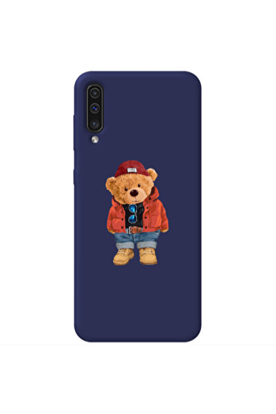 Other Samsung A70 Bear in a hat Dark blue Colored Silicone TPU Θήκη