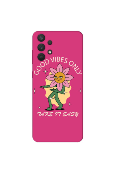 Other Samsung A32 4G Good Vibes Only Fuchsia Colored Silicone TPU Θήκη