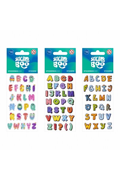 MC Micostore Abtibilduri - litere, 6.6x18cm, set 27 buc, Sticker Boo, 541702,...