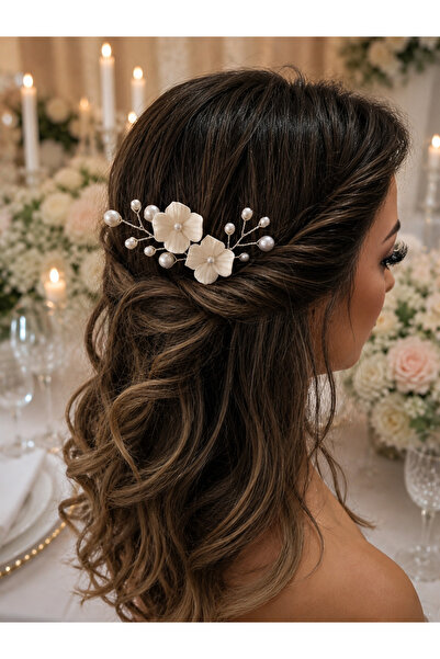 sibelle tasarım 2Pcs Bridal Hairpin, Floral Bridal Hairpin, Hairpin Clip, Bri...