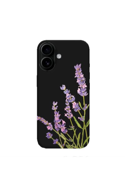 Other Apple Iphone 16 plus Flowers 8 Black Colored Silicone TPU Θήκη