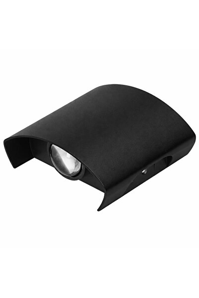 YBOSHOP Aplica LED de perete negru mat, 2W, 3000K, IP65, lumină caldă, interi...
