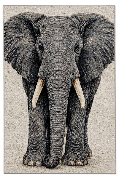 Rugs Modern Halı Sdtamor Elephant Patterned Modern Woven Base Decorative Carp...