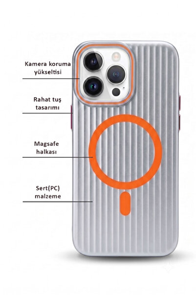 CEPSTOK iPhone 14 Pro Max Kılıf Magsafe Wireless Şarj Özellikli Slimfit İnce Sert Pc Kapak
