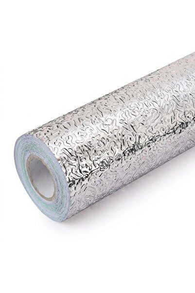 NEXTLY Folie decorativă autoadezivă, argintie lucioasă texturată, 3x0.6m