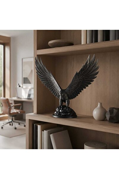 Layera Home Siyah Kartal Heykeli Biblo 29 cm – 3D Baskı PLA Dekoratif Kartal ...