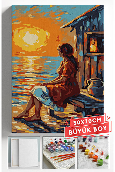Akihabara Sayılarla Boyama Hobi Seti Çerçeveli Numaralı Tuval Fırça Boya Dahi...