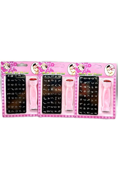 Zenorius Nail Stamp Top Bottom Set + Template-Pink