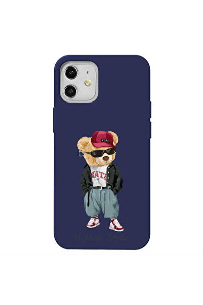Other Apple iPhone 12 Hip hop style Dark blue Colored Silicone TPU Θήκη