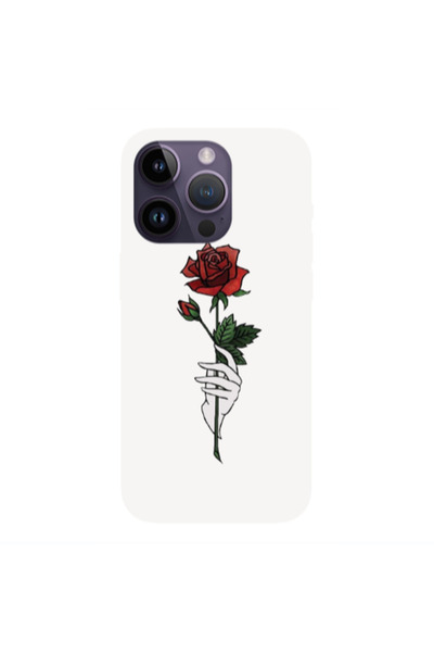 Other Apple iPhone 14 Pro Max Rose in hand Black Colored Silicone TPU Θήκη
