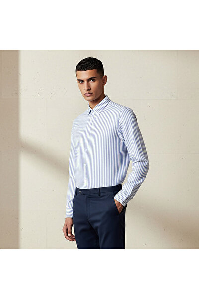 FAV Men Regular Fit Collared Striped Long Sleeve Shirt
