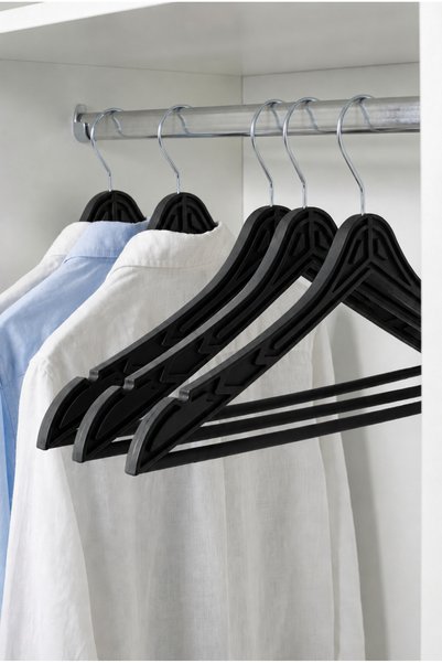 PraticBox 12 Pieces of Modern Wood Patterned Quality Plastic Clothes Hangers