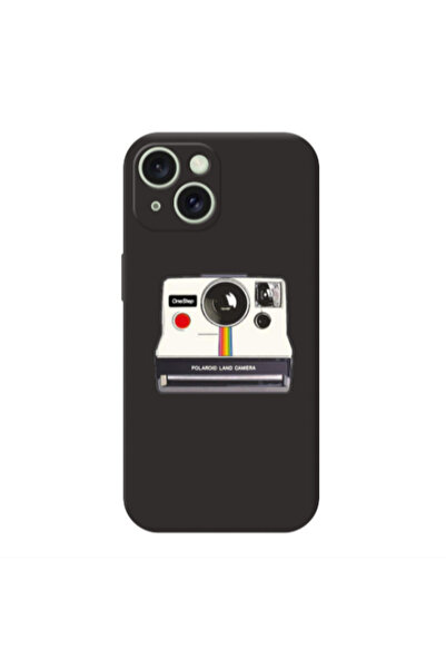 Other Apple iPhone 15 Polaroid land camera Black Colored Silicone TPU Θήκη