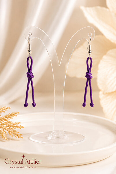 Crystal Atelier Purple String Earrings Handmade Bohemian Dangle Earrings for ...