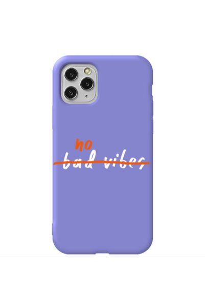 Other Apple iPhone 11 Pro No bad vibes 2 Purple Colored Silicone TPU Θήκη