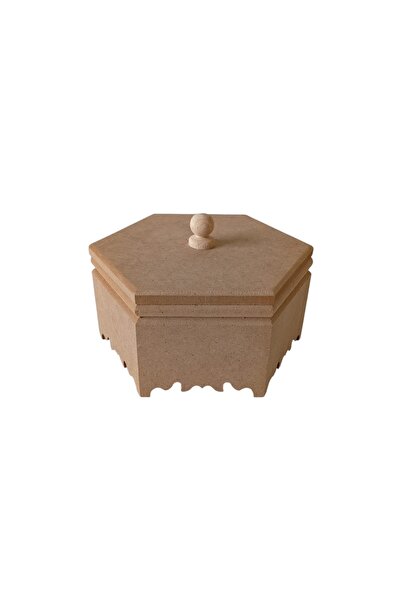 st koleksiyon hobi antika Mdf Decorative, Covered, Hexagonal Box
