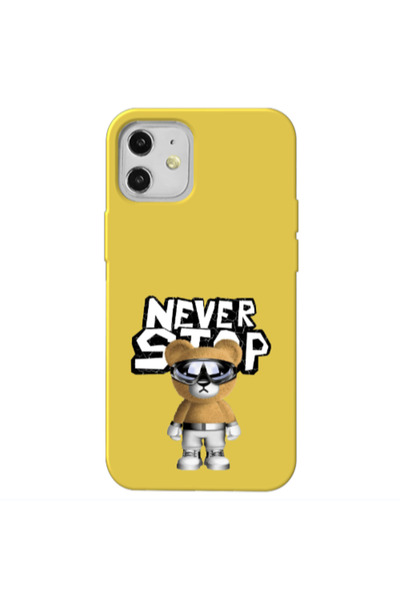 Other Apple iPhone 12 Never stop Yellow Colored Silicone TPU Θήκη