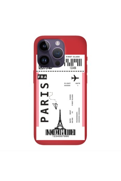 Other Apple iPhone 14 Pro Max Paris FRA Red Colored Silicone TPU Θήκη