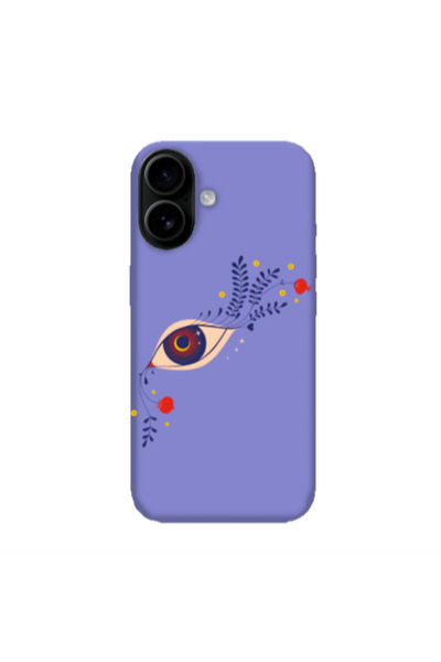 Other Apple Iphone 16 plus Flower eye Purple Colored Silicone TPU Θήκη