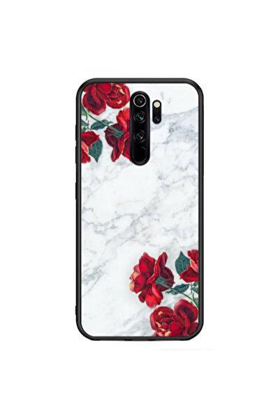 Other Xiaomi Redmi Note 8 Pro Marble and roses Black Glossy Θήκη