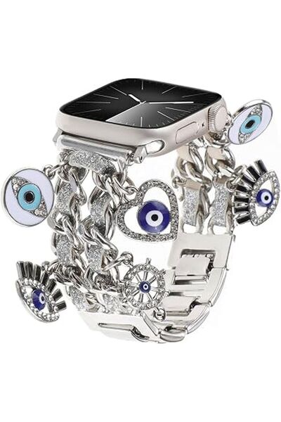 kılıfbenim Apple Watch Kadınlar İçin Kalp ve Anahtar Figürlü Kordon ,Ayarlana...