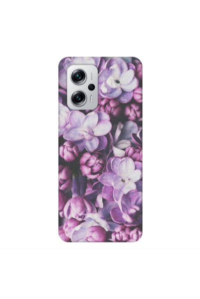 Other Xiaomi Poco X4 GT Purple Flowers Transparent Silicone TPU Θήκη