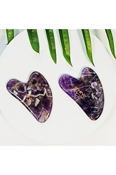 YEYE Made In Nature Piatră Gua Sha pentru masaj și relaxare – ametist violet ...
