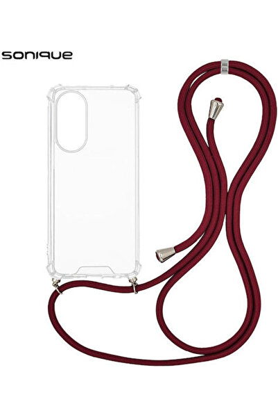 Other Θήκη Σιλικόνης με Κορδόνι Sonique Armor Διάφανη Oppo A98 5g Μπορντό