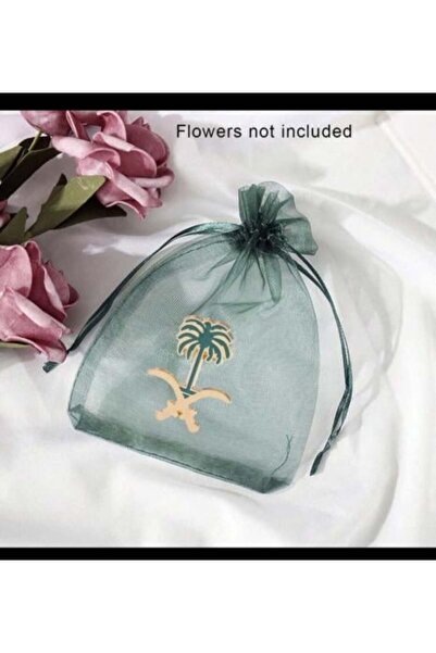 Generic طقم دبابيس زينة بتصميم شجرة النخيل الذهبية والخضراء من قطعتين لليوم ا...