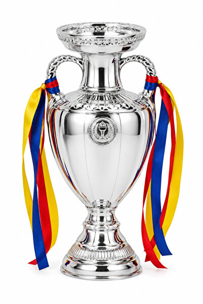 Generic Premium Silver Championship Trophy Cup with Handles & Decorative Ribb...