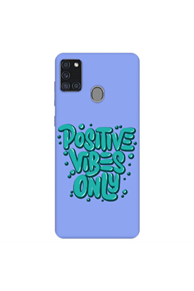 Other Samsung A21S Positive Vibes Only Light Purple Colored Silicone TPU Θήκη