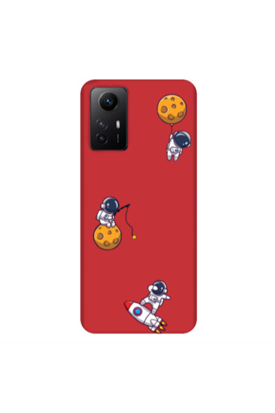 Other Xiaomi Redmi Note 12s Cute astronauts Red Colored Silicone TPU Θήκη