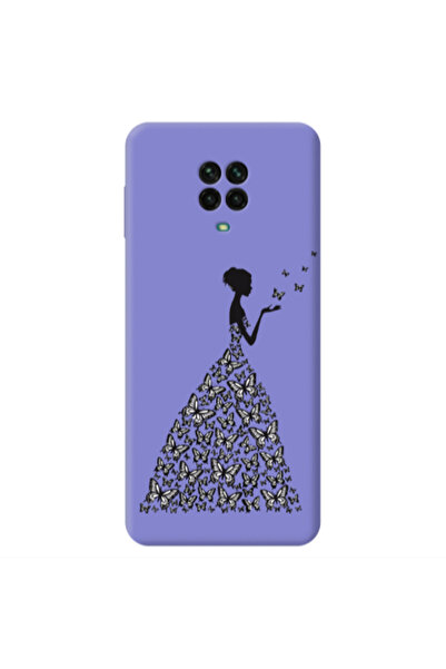 Other Xiaomi Redmi Note 9 Pro Butterfly Girl Purple Colored Silicone TPU Θήκη