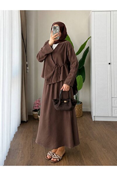 Trend Paris Modern Double-Breasted Suit Brown