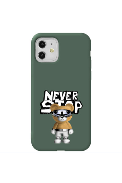 Other Apple iPhone 11 Never stop Dark Green Colored Silicone TPU Θήκη