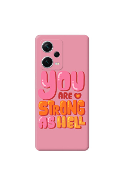 Other Xiaomi Poco X5 You are Love Strong Pink Colored Silicone TPU Θήκη