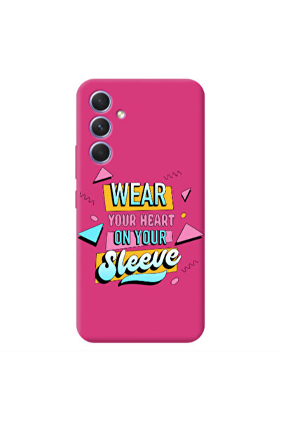 Other Samsung A54 Wear Your Heart Fuchsia Colored Silicone TPU Θήκη