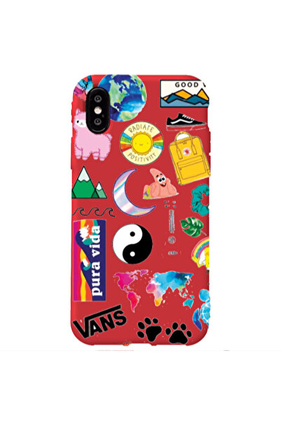 Other Apple iPhone Xs Max Vans Red Colored Silicone TPU Θήκη