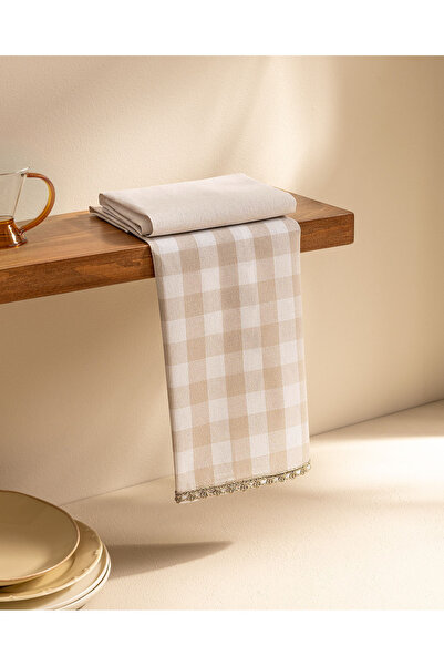 Madame Coco Carree 2-Piece Kopanakili Drying Cloth - White/Beige