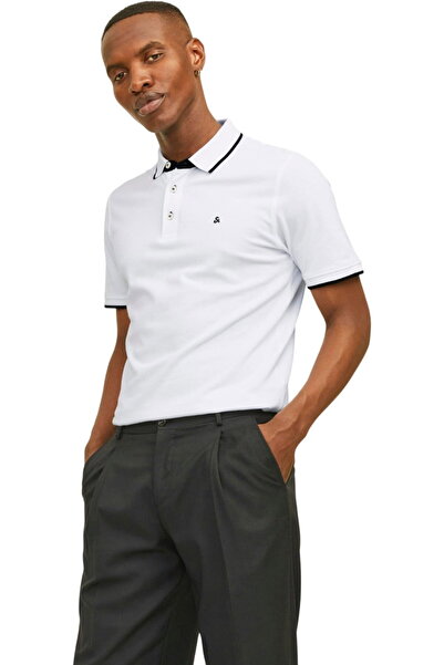 Jack & Jones JACK &JONES Поло тениска Paulos с къс ръкав - 12136668-Бял