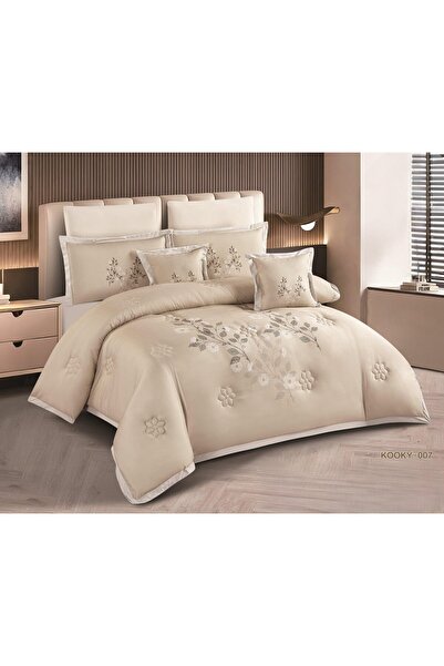 NAJMA Summer Double Embroidered Floral Elegant Bedspread. Microfiber Soft Fil...
