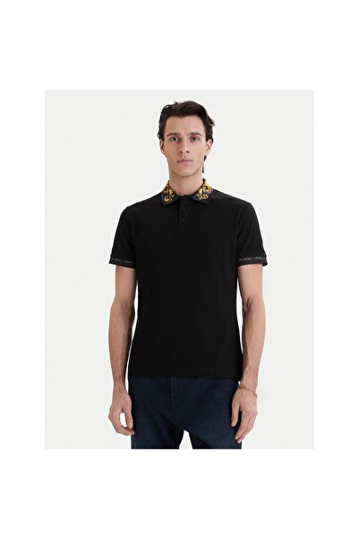 VERSACE JEANS COUTURE Polo bărbați 80GAGT12 CJ01T Negru
