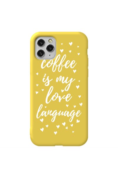 Other Apple iPhone 11 Pro Coffe is my love language Yellow Colored Silicone T...