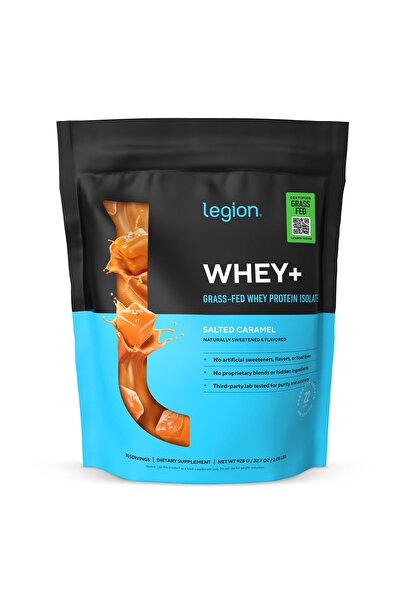 LEGION Whey+ Protein Whey Isolate from Grass Fed Cows (Salted Caramel, 30 Ser...