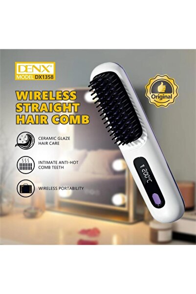 Denx مشط شعر لاسلكي مستقيم DX1358 بقوة 3500 واط متعد الألوان